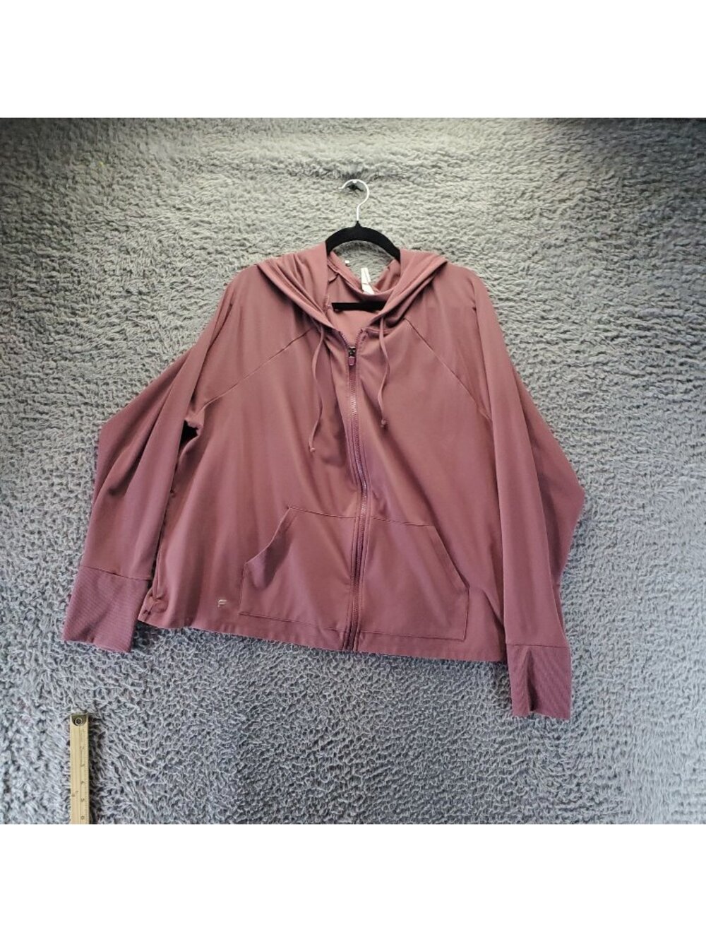 Fabletics Jacket Womens 4X Mauve Pink Oasis Full Zip Drawstring Hoodie Cropped